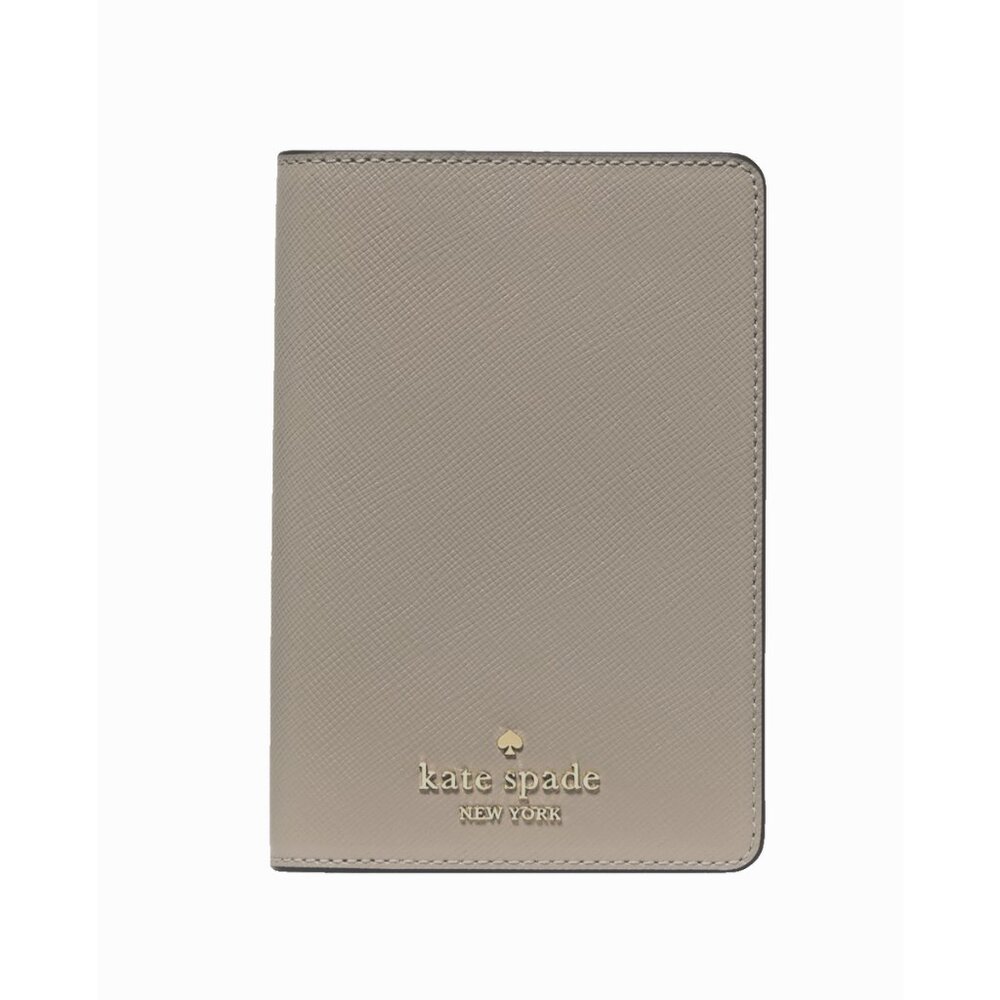 New Kate Spade Saffiano Leather Passport Holder Oyster Shell